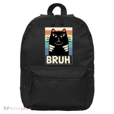 Funny Black Cat Meme 16 in Basic Backpack
