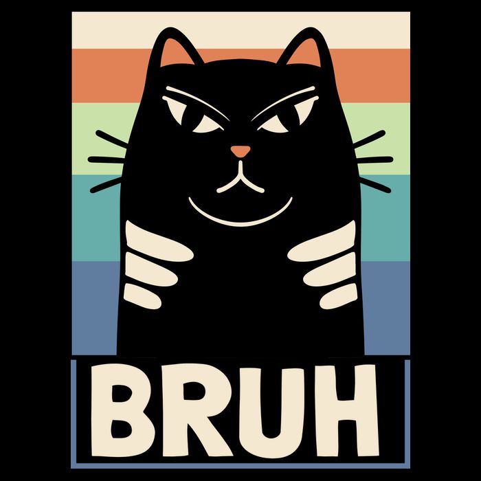 Funny Black Cat Meme 16 in Basic Backpack
