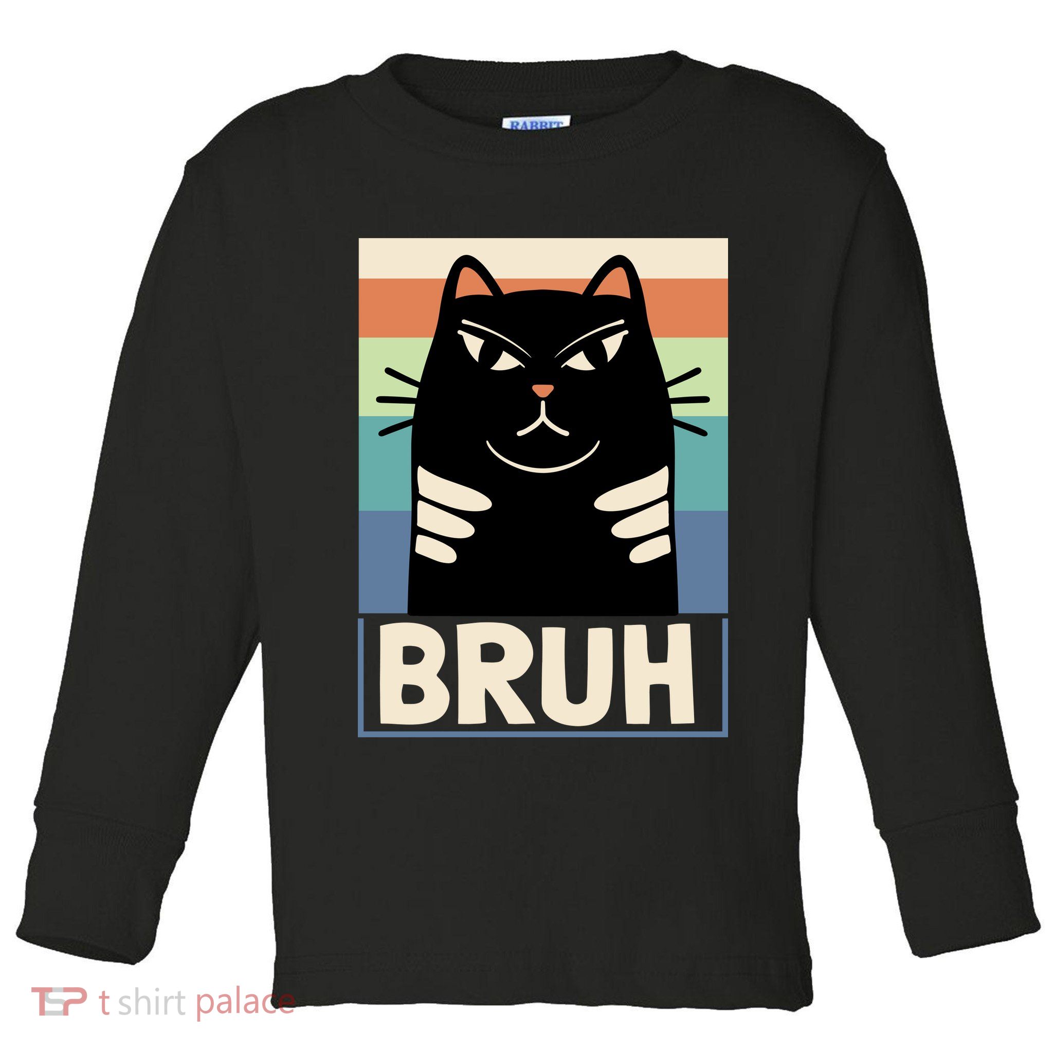 Funny Black Cat Meme Toddler Long Sleeve Shirt