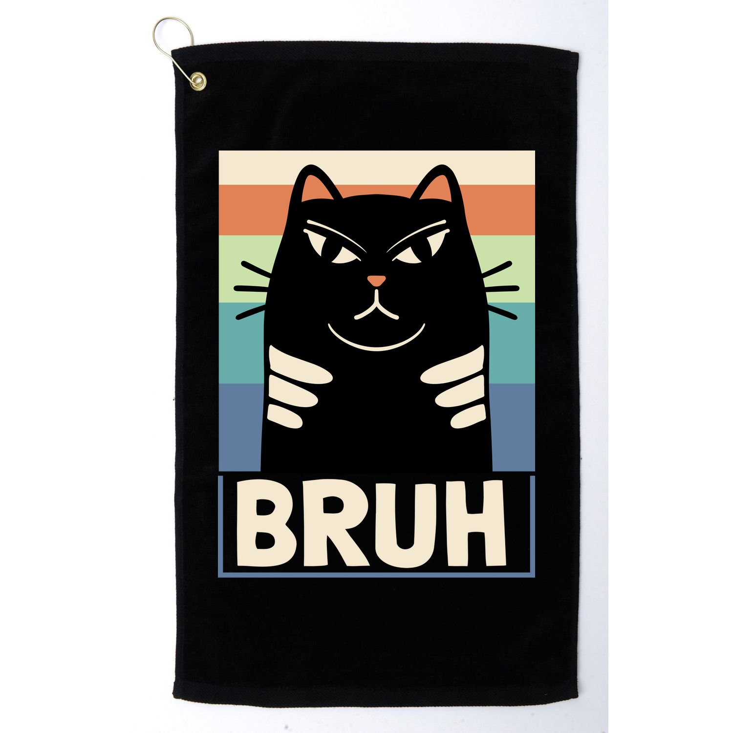 Funny Black Cat Meme Golf Towel