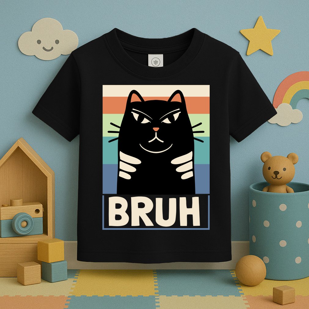 Funny Black Cat Meme Toddler T-Shirt