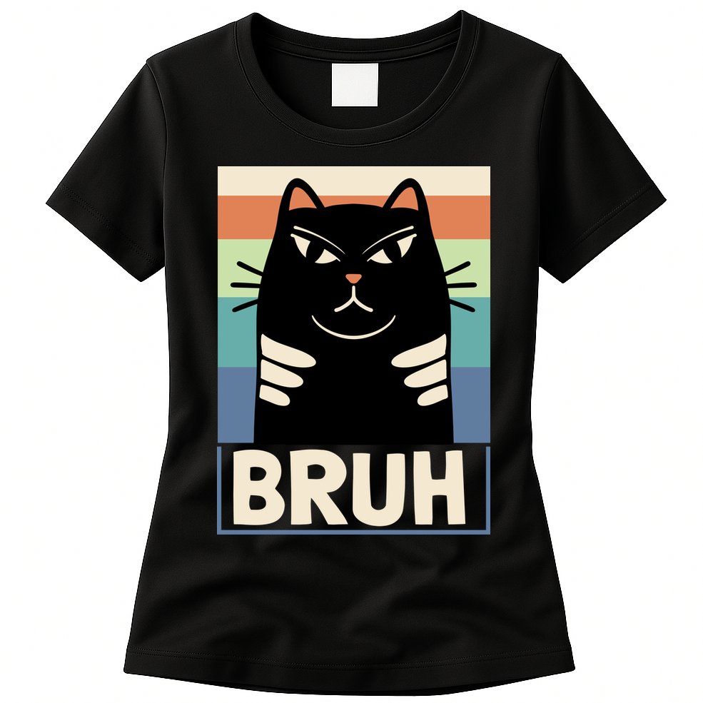 Funny Black Cat Meme Womens T-Shirt