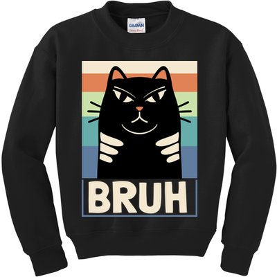 Funny Black Cat Meme Kids Sweatshirt