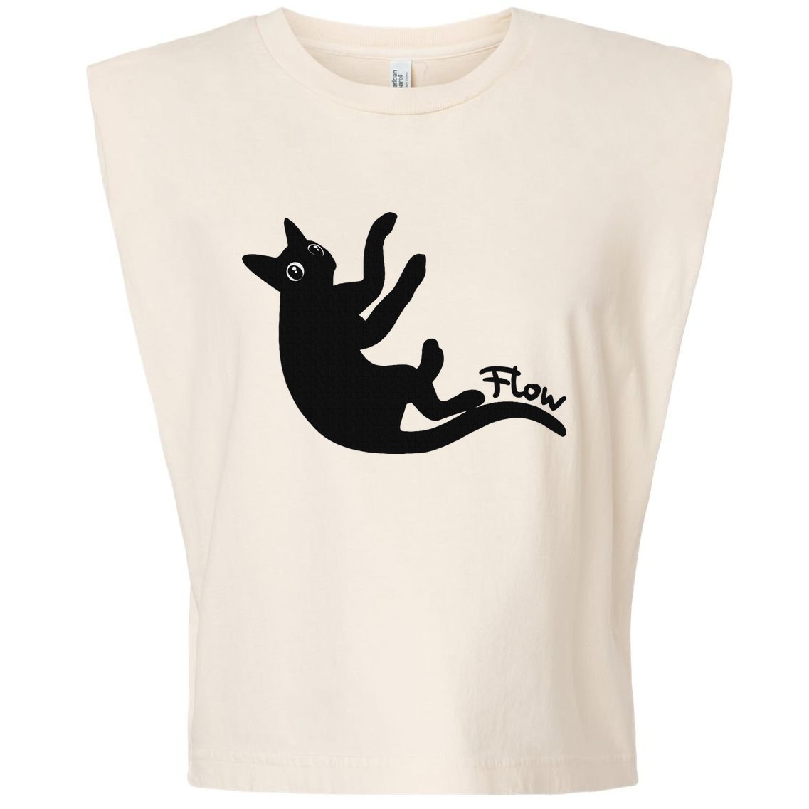 Flow Black Cat Garment-Dyed Women's Muscle Tee