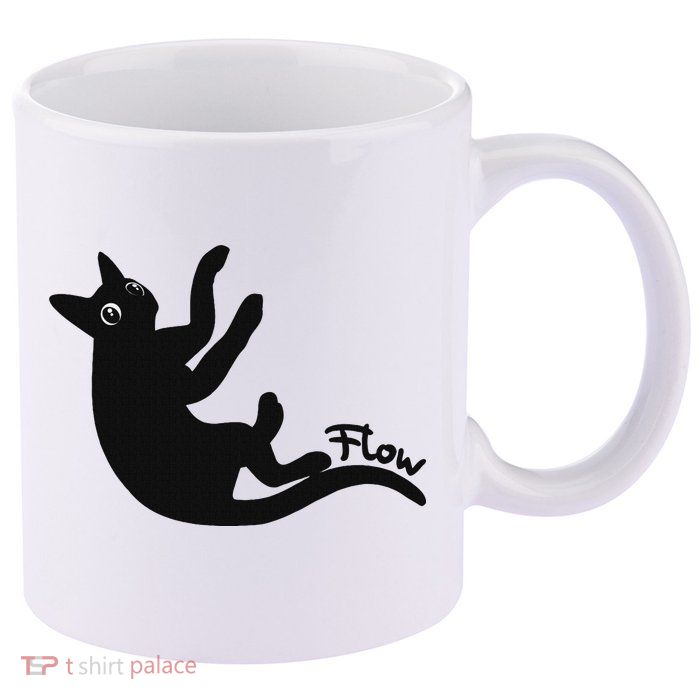 Flow Black Cat 11oz C Handle Ceramic Mug