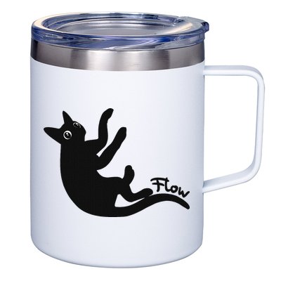 Flow Black Cat 12oz Stainless Steel Coffee Mug