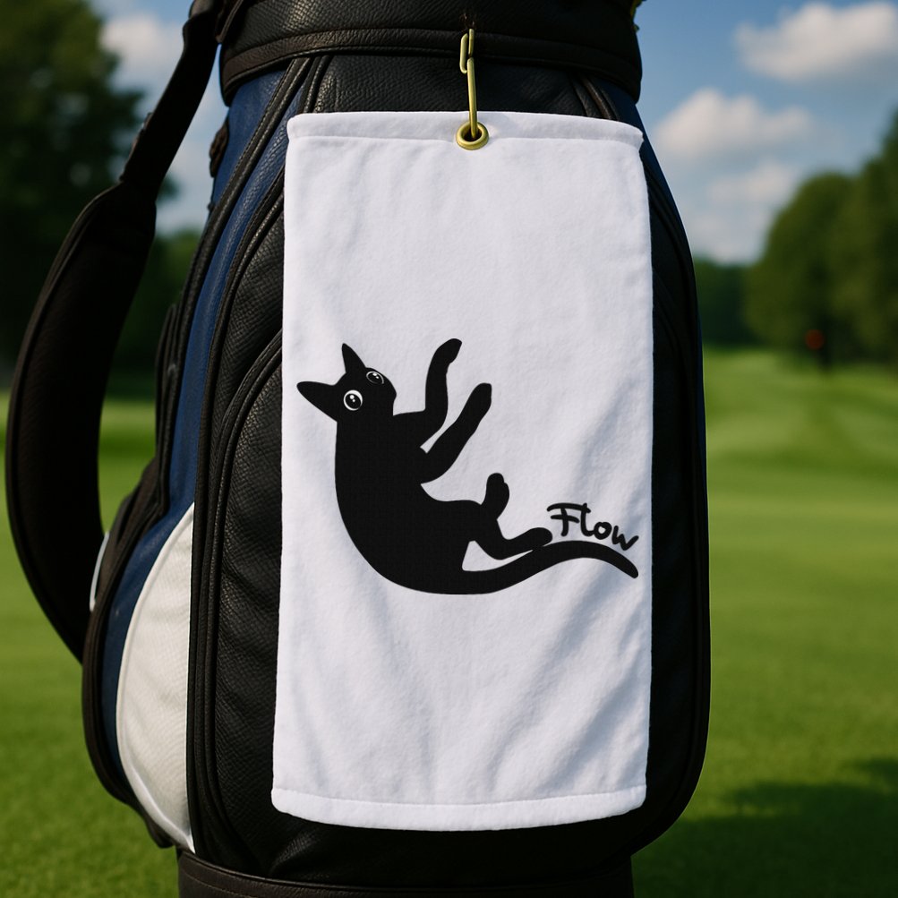 Flow Black Cat Golf Towel