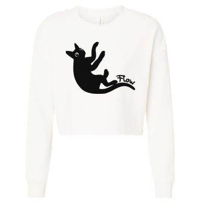 Flow Black Cat Cropped Pullover Crew