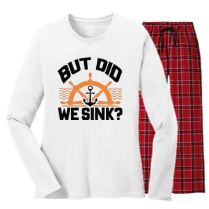 Funny Boat Captain Gift For Boater Men Women Cool Boating Women's Long Sleeve Flannel Pajama Set 