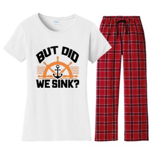 Funny Boat Captain Gift For Boater Men Women Cool Boating Women's Flannel Pajama Set