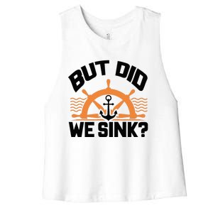 Funny Boat Captain Gift For Boater Men Women Cool Boating Women's Racerback Cropped Tank