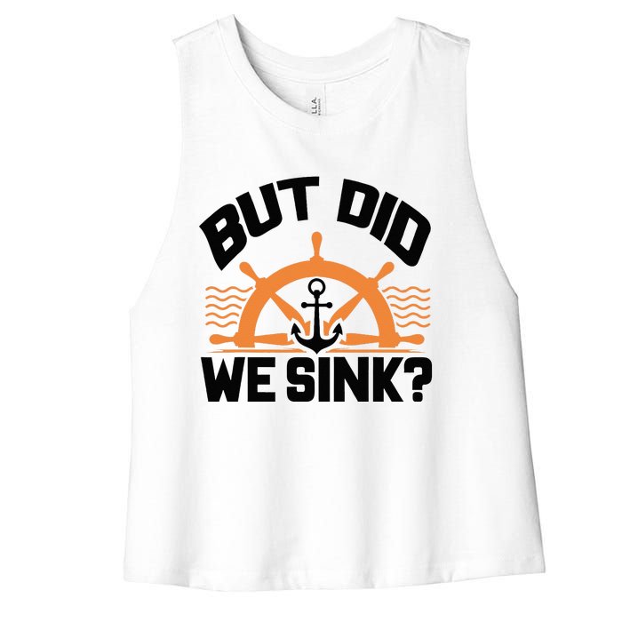 Funny Boat Captain Gift For Boater Men Women Cool Boating Women's Racerback Cropped Tank