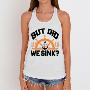 Funny Boat Captain Gift For Boater Men Women Cool Boating Women's Knotted Racerback Tank