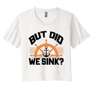 Funny Boat Captain Gift For Boater Men Women Cool Boating Women's Crop Top Tee