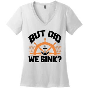 Funny Boat Captain Gift For Boater Men Women Cool Boating Women's V-Neck T-Shirt