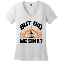 Funny Boat Captain Gift For Boater Men Women Cool Boating Women's V-Neck T-Shirt