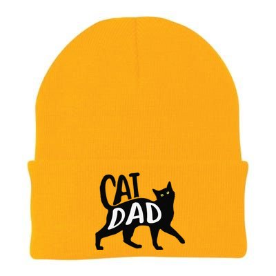 Funny Best Cat Dad Fathers Day Kitty Lover Daddy Papa Christmas Knit Cap Winter Beanie