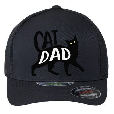 Funny Best Cat Dad Fathers Day Kitty Lover Daddy Papa Christmas Flexfit Unipanel Trucker Cap