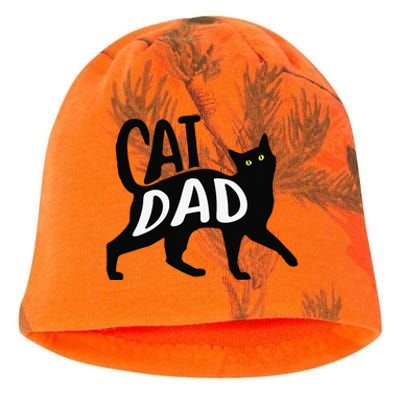 Funny Best Cat Dad Fathers Day Kitty Lover Daddy Papa Christmas Kati - Camo Knit Beanie