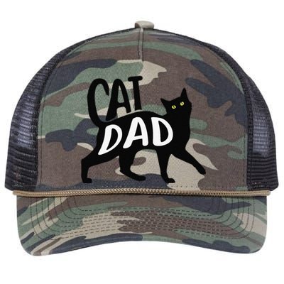 Funny Best Cat Dad Fathers Day Kitty Lover Daddy Papa Christmas Retro Rope Trucker Hat Cap