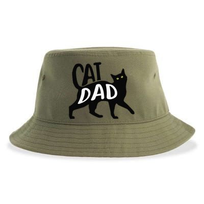 Funny Best Cat Dad Fathers Day Kitty Lover Daddy Papa Christmas Sustainable Bucket Hat