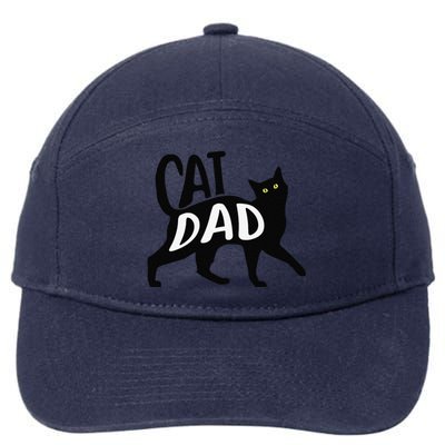 Funny Best Cat Dad Fathers Day Kitty Lover Daddy Papa Christmas 7-Panel Snapback Hat