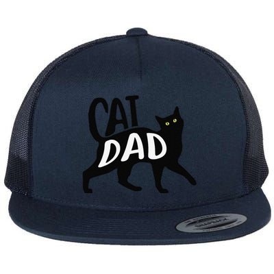 Funny Best Cat Dad Fathers Day Kitty Lover Daddy Papa Christmas Flat Bill Trucker Hat