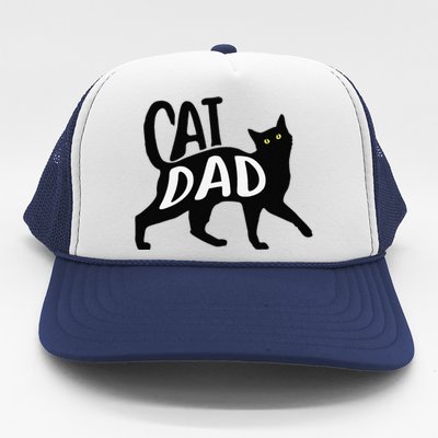 Funny Best Cat Dad Fathers Day Kitty Lover Daddy Papa Christmas Trucker Hat