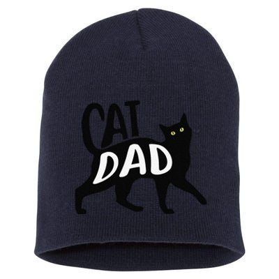 Funny Best Cat Dad Fathers Day Kitty Lover Daddy Papa Christmas Short Acrylic Beanie