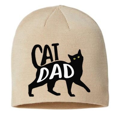 Funny Best Cat Dad Fathers Day Kitty Lover Daddy Papa Christmas Sustainable Beanie