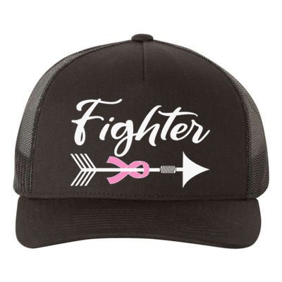 Funny Breast Cancer Fighter Pink Ribbon Yupoong Adult 5-Panel Trucker Hat