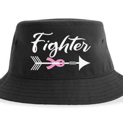 Funny Breast Cancer Fighter Pink Ribbon Sustainable Bucket Hat