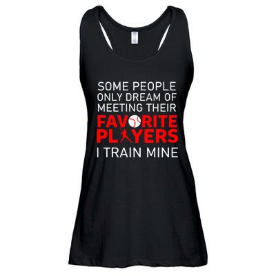 Funny Baseball Coach Trainer Bat And Ball Sports Lover Quote Ladies Essential Flowy Tank