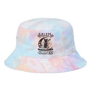 Funny Black Cat Salem Home For Wayward Cats Halloween Witch Long Sleeve Tie Dye Newport Bucket Hat