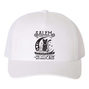 Funny Black Cat Salem Home For Wayward Cats Halloween Witch Long Sleeve Yupoong Adult 5-Panel Trucker Hat