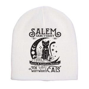 Funny Black Cat Salem Home For Wayward Cats Halloween Witch Long Sleeve Short Acrylic Beanie