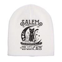 Funny Black Cat Salem Home For Wayward Cats Halloween Witch Long Sleeve Short Acrylic Beanie