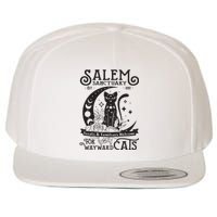 Funny Black Cat Salem Home For Wayward Cats Halloween Witch Long Sleeve Wool Snapback Cap