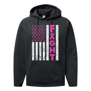 Fight Breast Cancer Kids Breast Cancer Awareness Items Performance Fleece Hoodie