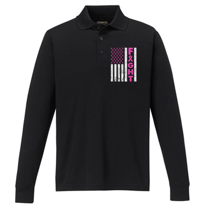 Fight Breast Cancer Kids Breast Cancer Awareness Items Performance Long Sleeve Polo