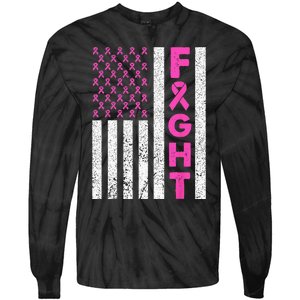 Fight Breast Cancer Kids Breast Cancer Awareness Items Tie-Dye Long Sleeve Shirt