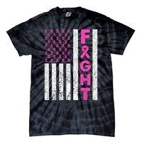 Fight Breast Cancer Kids Breast Cancer Awareness Items Tie-Dye T-Shirt