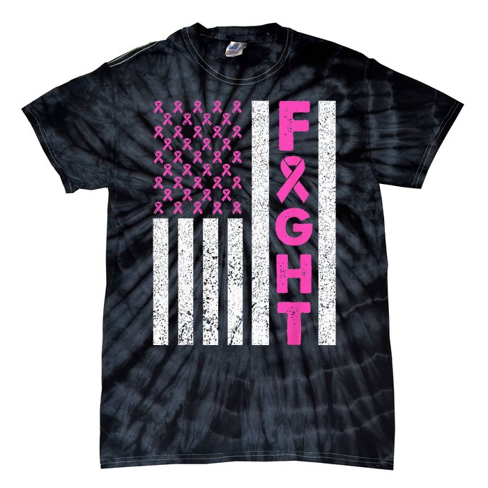 Fight Breast Cancer Kids Breast Cancer Awareness Items Tie-Dye T-Shirt