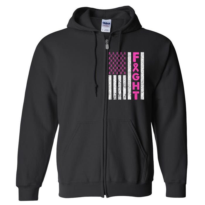 Fight Breast Cancer Kids Breast Cancer Awareness Items Full Zip Hoodie