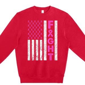 Fight Breast Cancer Kids Breast Cancer Awareness Items Premium Crewneck Sweatshirt