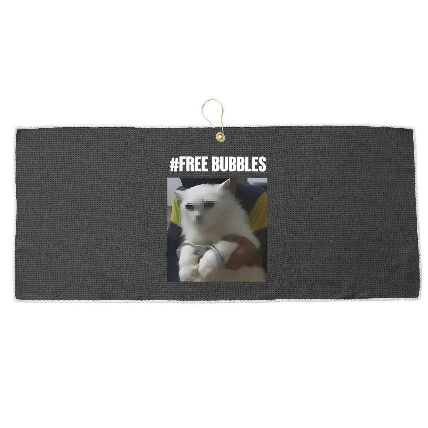 Free Bubbles Cat Large Microfiber Waffle Golf Towel