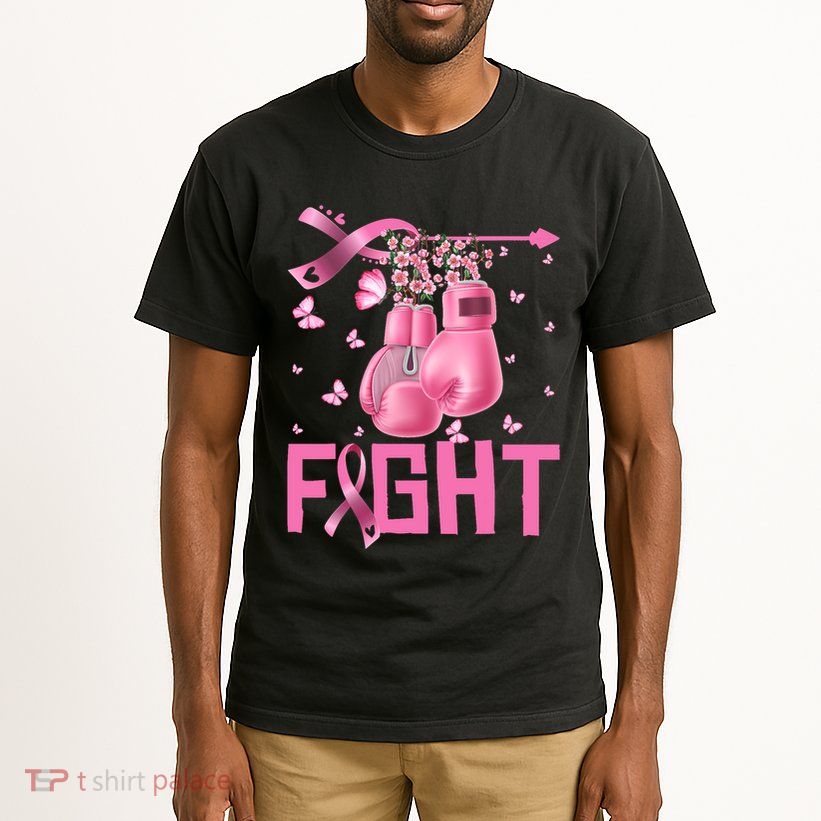 Fight Breast Cancer Awareness Boxing Gloves Warrior Tall T-Shirt