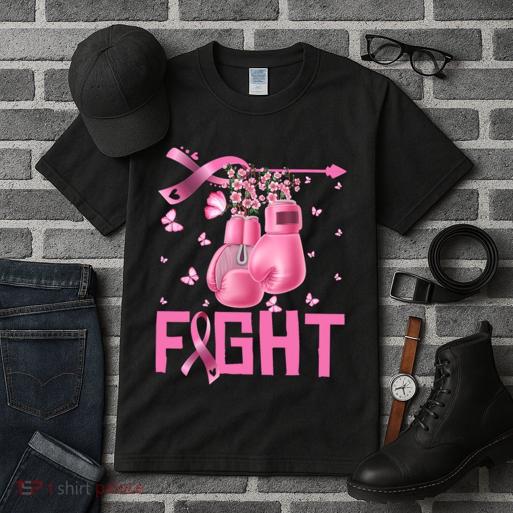 Fight Breast Cancer Awareness Boxing Gloves Warrior Tall T-Shirt