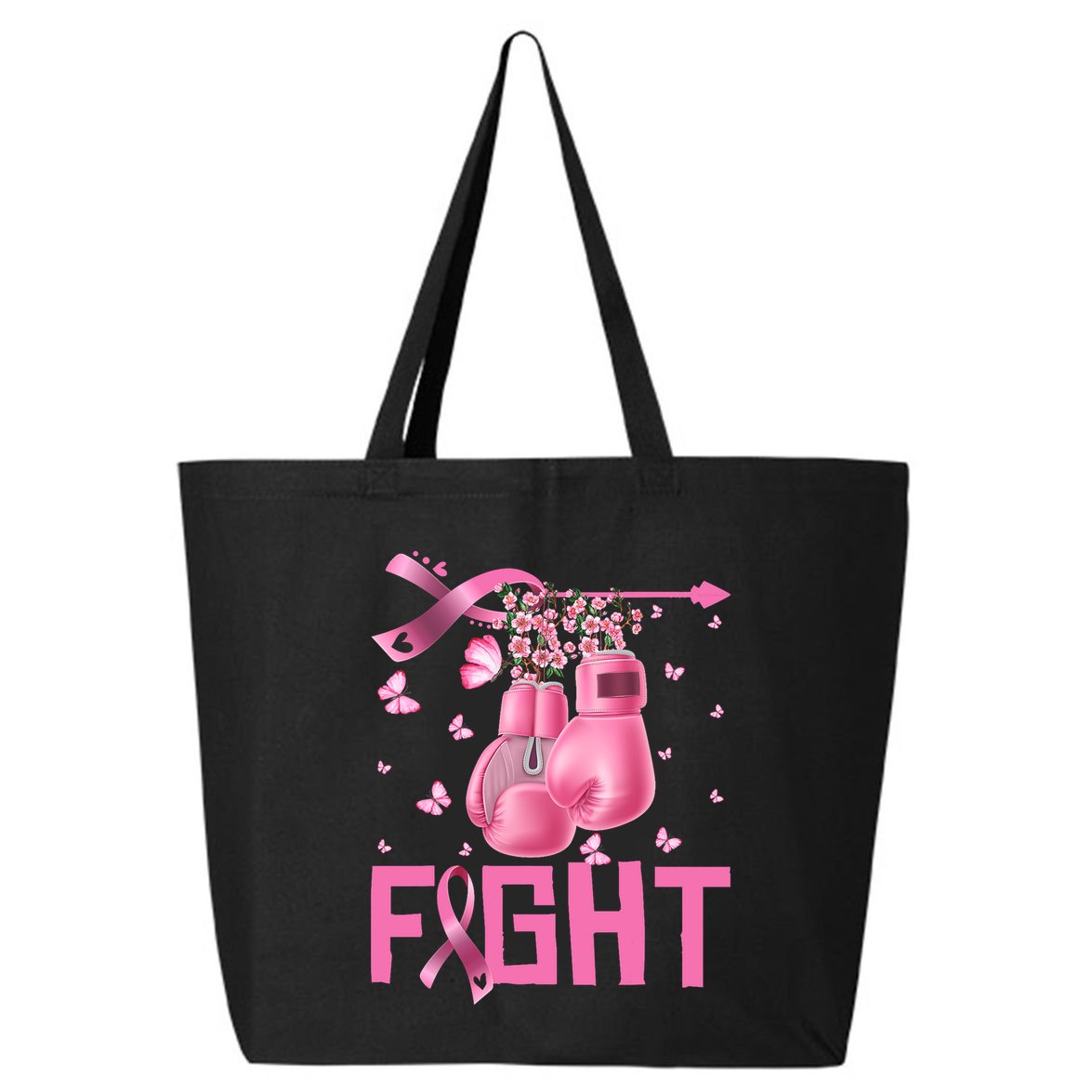 Fight Breast Cancer Awareness Boxing Gloves Warrior 25L Jumbo Tote