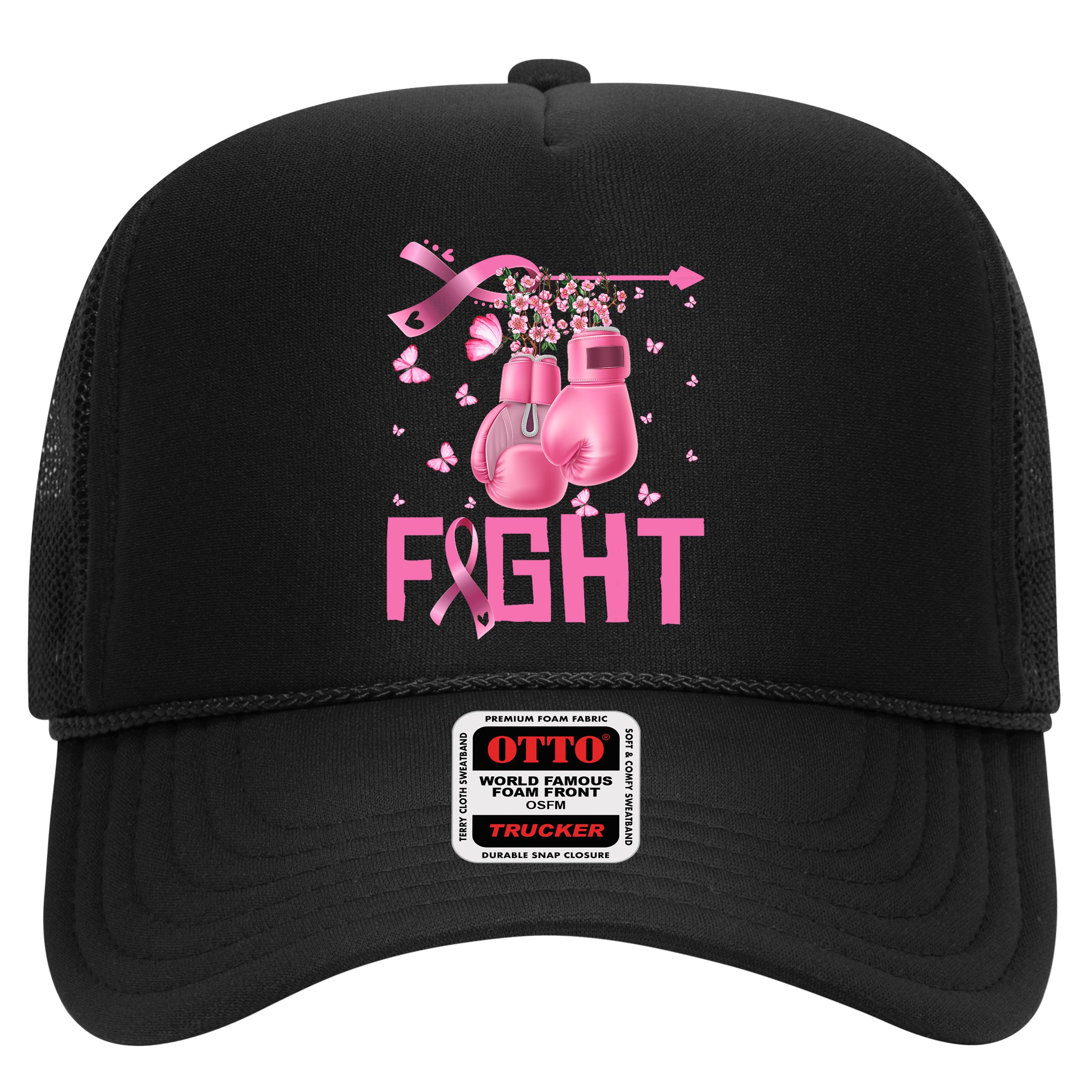 Fight Breast Cancer Awareness Boxing Gloves Warrior Hat